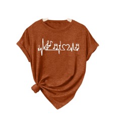 Printed short sleeved note new style for women Printed short sleeved note new style for women