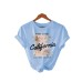 California Coconut Tree Printed Short Sleeve