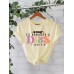 Round neck short sleeved women's pure cotton Dior print