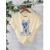 Rabbit new short sleeved women's clothing