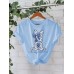 Rabbit new short sleeved women's clothing