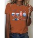 Printed short sleeved patriotic American flag