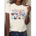 Printed short sleeved patriotic American flag