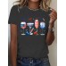 Printed short sleeved patriotic American flag