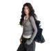 Color-blocked Spliced Long Sleeve V-neck Top for Women