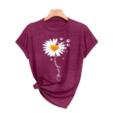 Short sleeved women's sunflower