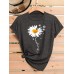 Short sleeved women's sunflower