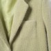Collar long sleeved buckle green suede suit for women