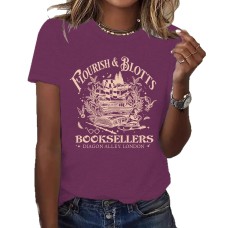 Round neck short sleeved women's pure cotton castle Round neck short sleeved women's pure cotton castle