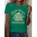 Round neck short sleeved women's pure cotton castle