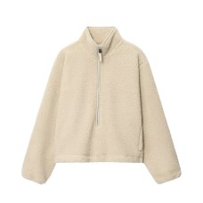Stand up collar long sleeved zipper jacket for women