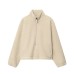 Stand up collar long sleeved zipper jacket for women