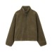 Stand up collar long sleeved zipper jacket for women