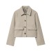 Versatile collar single breasted pocket jacket for women