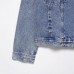 Single breasted long sleeved denim distressed jacket for women