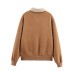 Versatile collar long sleeved zipper pocket jacket for women