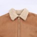 Versatile collar long sleeved zipper pocket jacket for women