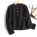 Golden button small fragrant short jacket for women