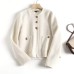 Golden button small fragrant short jacket for women