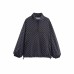 Wave dot half zipper loose jacket for women