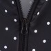 Wave dot half zipper loose jacket for women