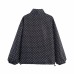 Wave dot half zipper loose jacket for women