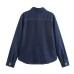 Flip collar versatile loose soft denim shirt jacket