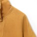 Single breasted leather solid color jacket for women