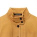 Single breasted leather solid color jacket for women