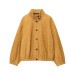 Single breasted leather solid color jacket for women