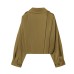 Collar single breasted solid color jacket for women
