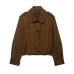 Collar single breasted solid color jacket for women
