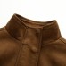 Stand up collar long sleeved zipper motorcycle jacket for women