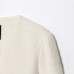 Round neck long sleeved single breasted solid color jacket for women