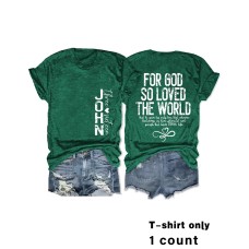 New Short Sleeve Alphabet Slogan
