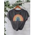 Rainbow print top