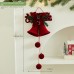 Christmas Decoration Bow with Double Bells Hanging Ornament for Store Display, Festival Event Christmas Tree Decor and Party Decoration Accessories