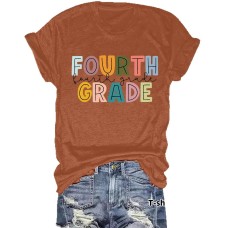 Colorful letters FOUR printed short sleeves