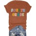 Colorful letters FOUR printed short sleeves