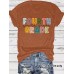 Colorful letters FOUR printed short sleeves