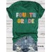 Colorful letters FOUR printed short sleeves