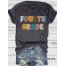 Colorful letters FOUR printed short sleeves