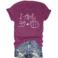 Red nail I AM39 short sleeved female