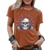 Skull THICK THIGHS Printed Round Neck Short Sleeve