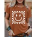 Printed short sleeved emoji mosaic