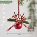 Christmas Reindeer Antler Bell Ornament Decorative Hanging Accessory Door Hanger Window Scene Decoration Christmas Tree Ornament