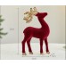 Christmas Glitter Flocked Reindeer Desk Decoration for Store Window Display, Festival Event Decor, Festive Atmosphere Deer Ornament