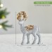 Christmas Glitter Flocked Reindeer Desk Decoration for Store Window Display, Festival Event Decor, Festive Atmosphere Deer Ornament