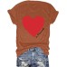 Printed short sleeved heart lacha print round neck