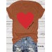 Printed short sleeved heart lacha print round neck